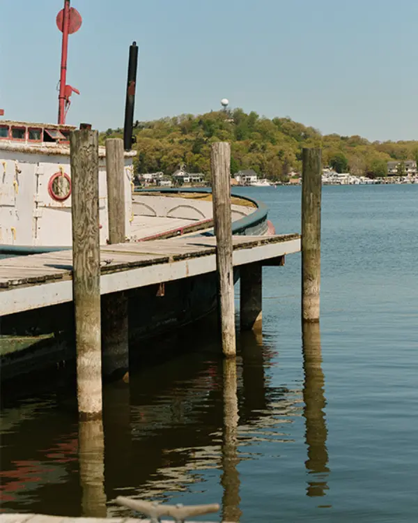 Boat floating on a lake